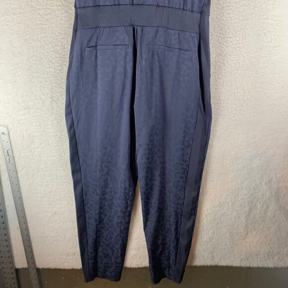 Athleta Brooklyn Women's Blue Animal Print Textured Jumpsuit Size 4 pockets 9139 - Picture 9 of 9
